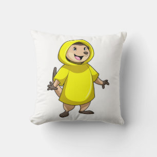 Meerkat mit Raincoat Kissen