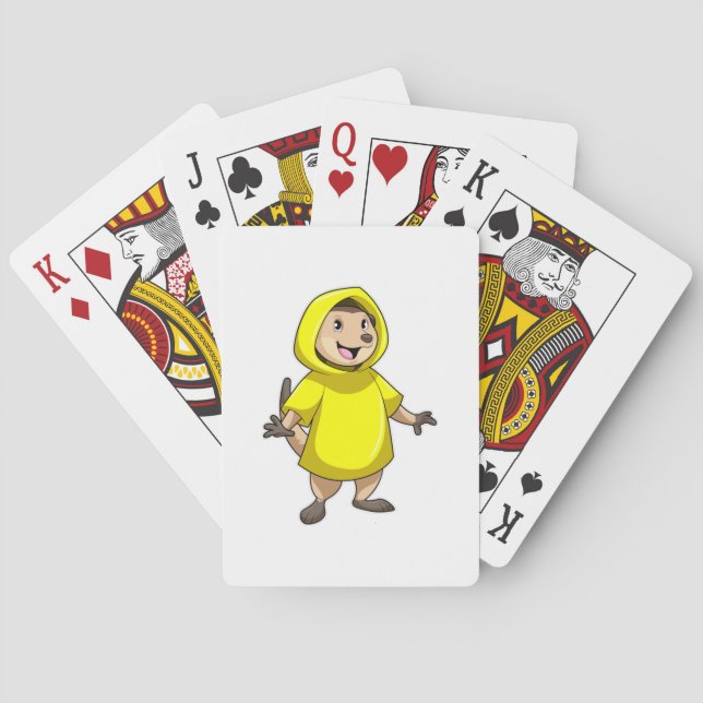 Meerkat mit Raincoat Spielkarten (Rückseite)