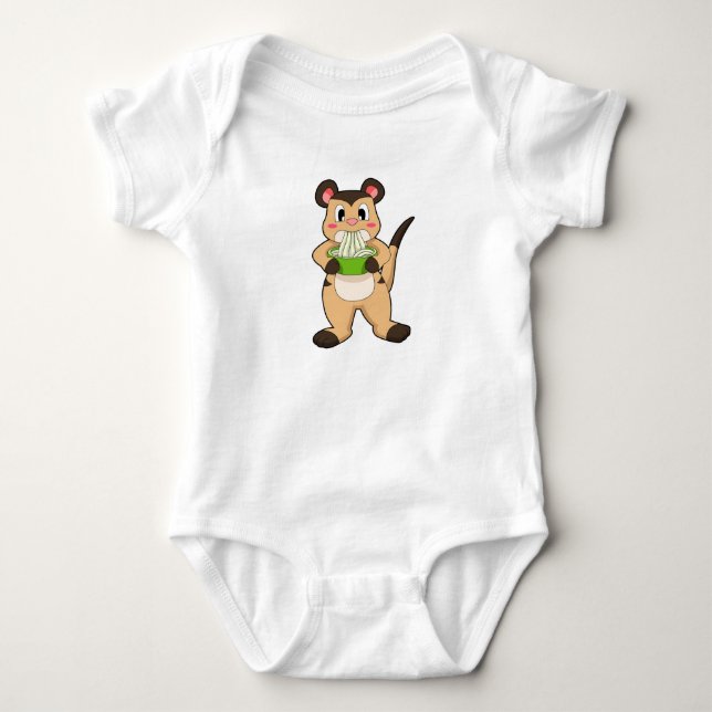 Meerkat mit Ramen Baby Strampler (Vorderseite)