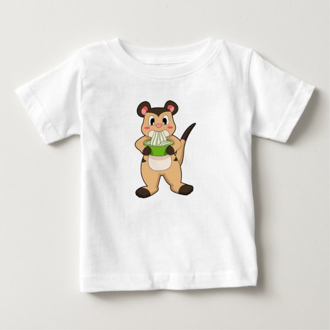Meerkat mit Ramen Baby T-shirt (Vorderseite)