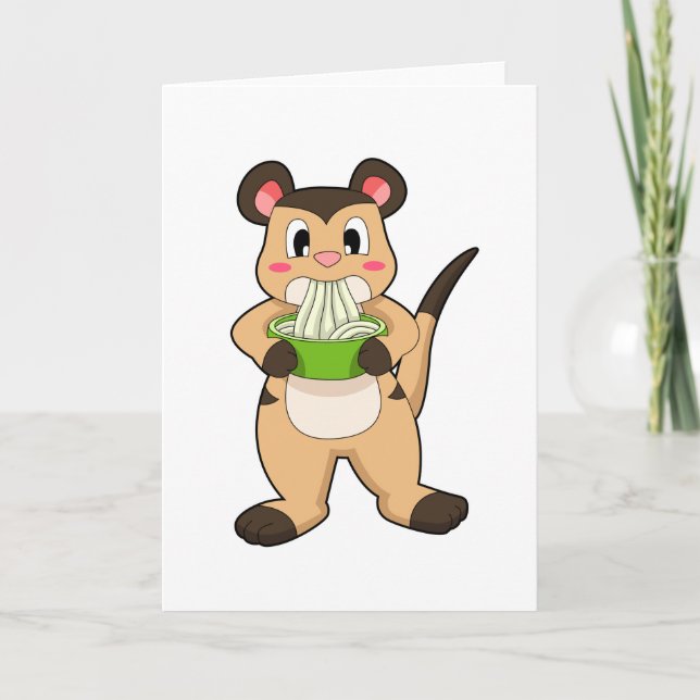 Meerkat mit Ramen Karte (Vorderseite)