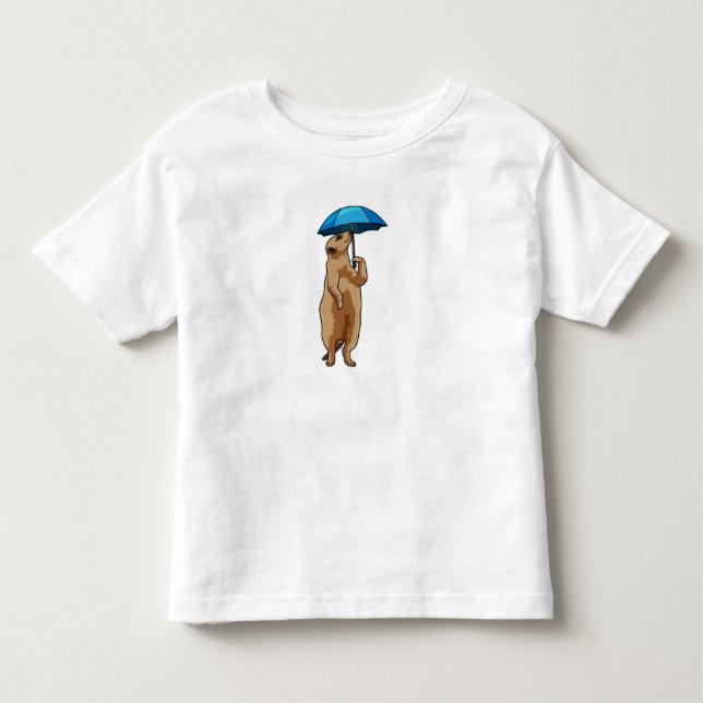 Meerkat mit Schirm Kleinkind T-shirt (Vorderseite)