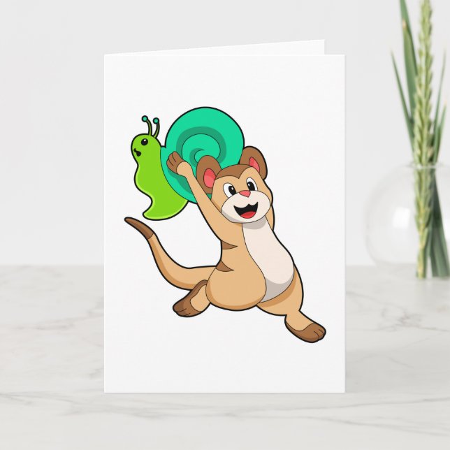 Meerkat mit Snail.PNG Karte (Vorderseite)