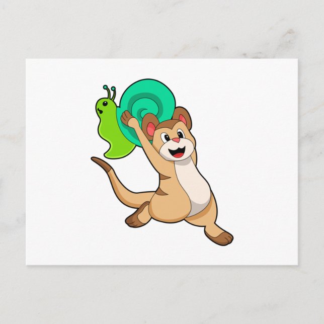 Meerkat mit Snail.PNG Postkarte (Vorderseite)