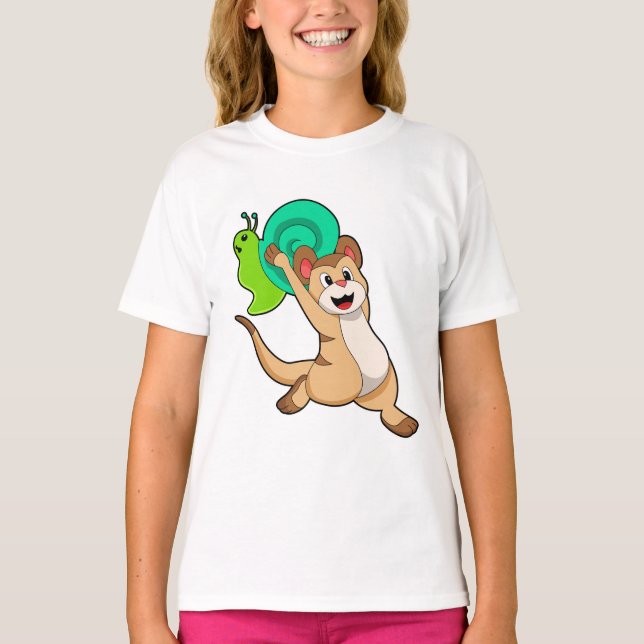 Meerkat mit Snail.PNG T-Shirt (Vorderseite)