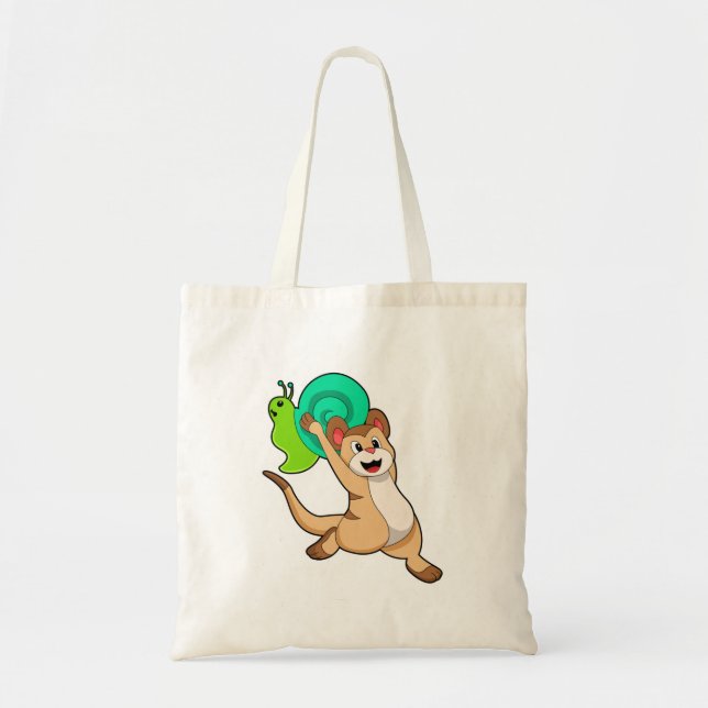 Meerkat mit Snail.PNG Tragetasche (Vorne)