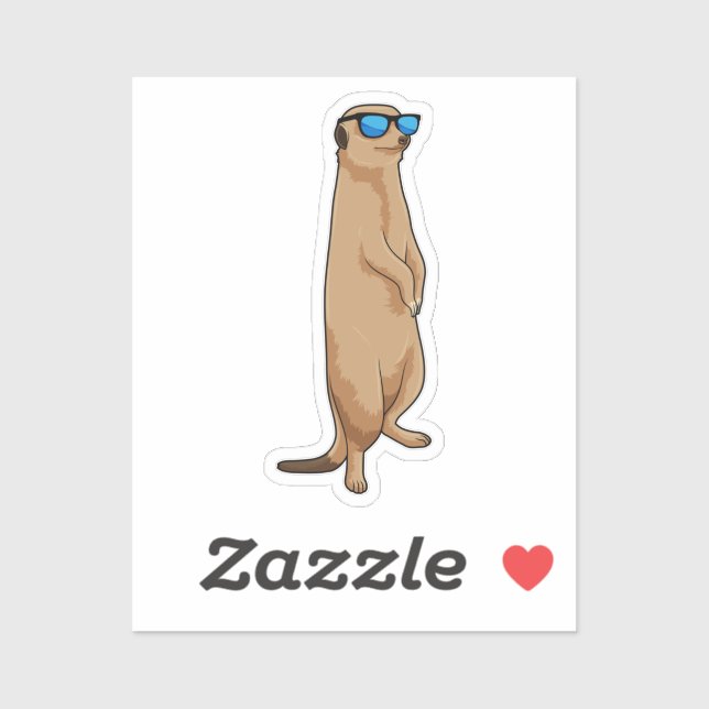 Meerkat mit Sonnenbrille Aufkleber (Blatt)