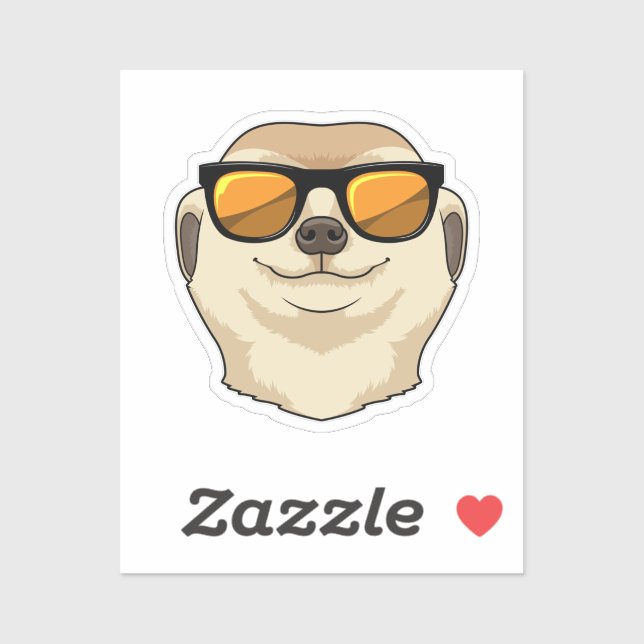 Meerkat mit Sonnenbrille Aufkleber (Blatt)