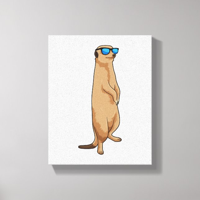 Meerkat mit Sonnenbrille Leinwanddruck (Vorderseite)