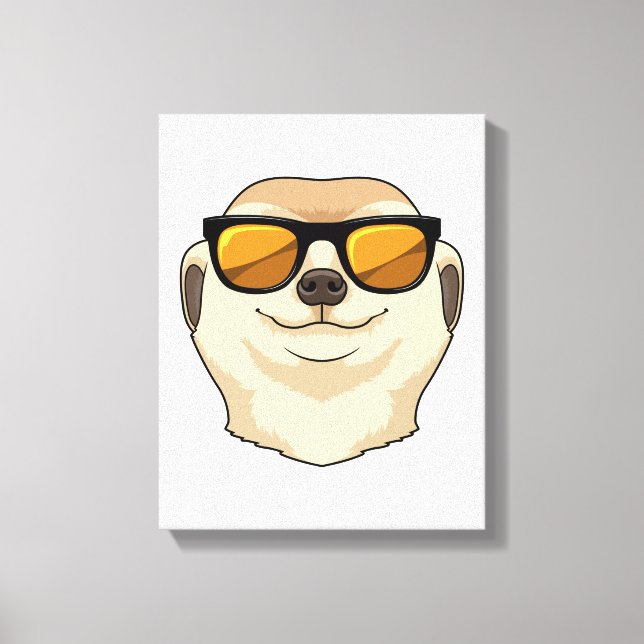 Meerkat mit Sonnenbrille Leinwanddruck (Vorderseite)