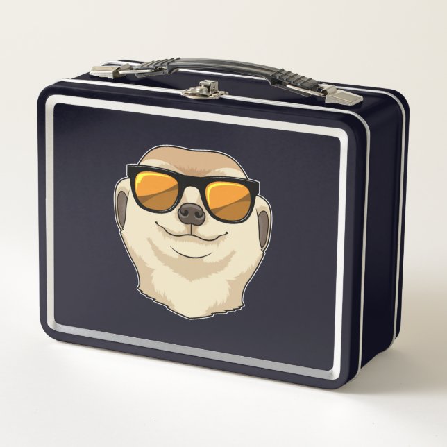 Meerkat mit Sonnenbrille Metall Brotdose (Vorderseite)