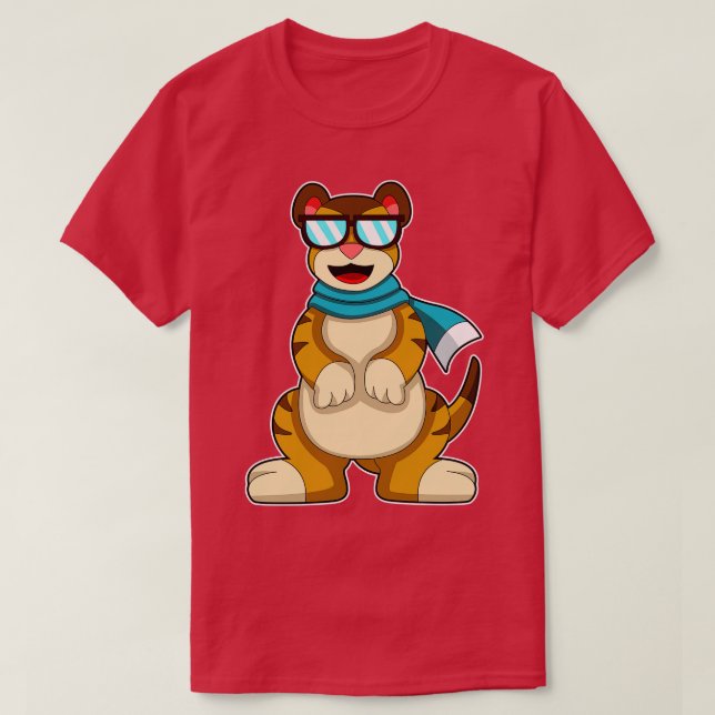 Meerkat mit Sonnenbrille Scarf T-Shirt (Design vorne)