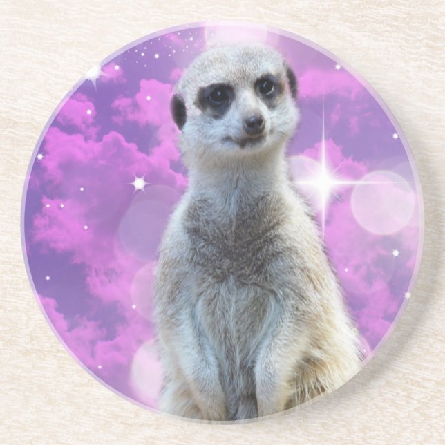 Meerkat mit Sparkle Getränkeuntersetzer (Vorne)