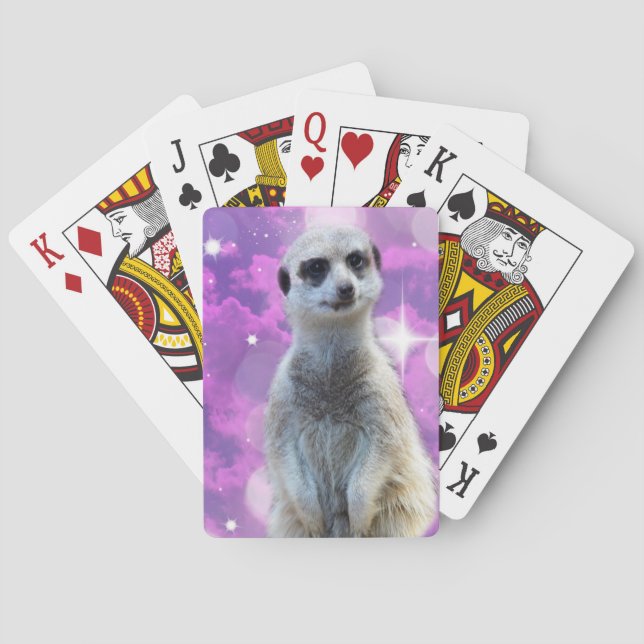 Meerkat mit Sparkle Spielkarten (Rückseite)