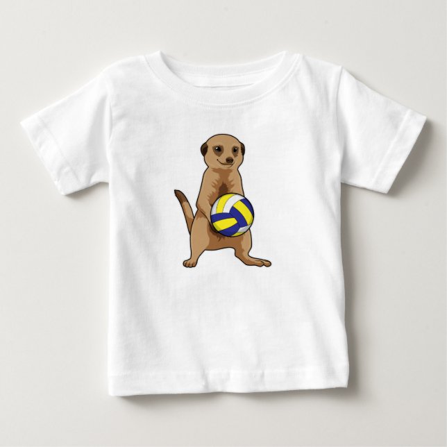 Meerkat mit Volleyball Baby T-shirt (Vorderseite)