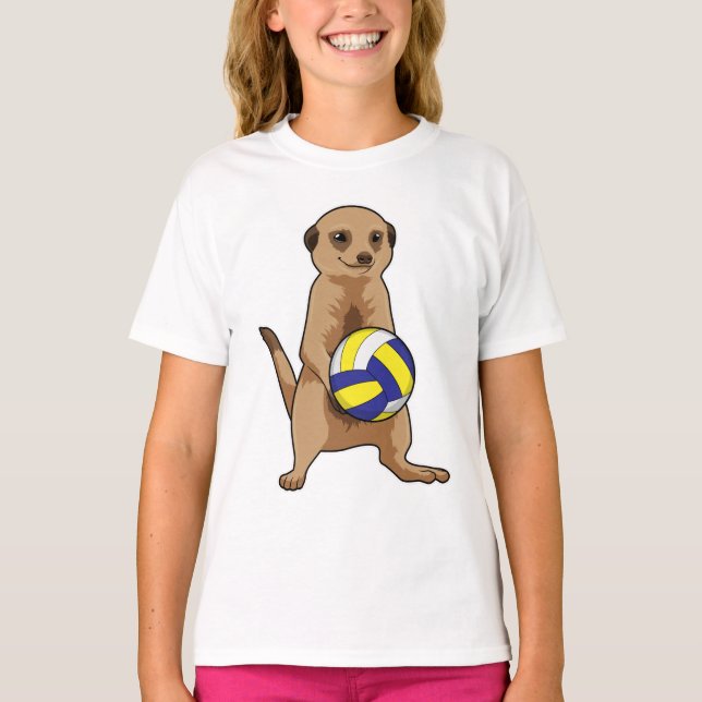 Meerkat mit Volleyball T-Shirt (Vorderseite)
