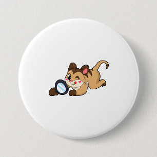 Meerkat mit Zierglas Button