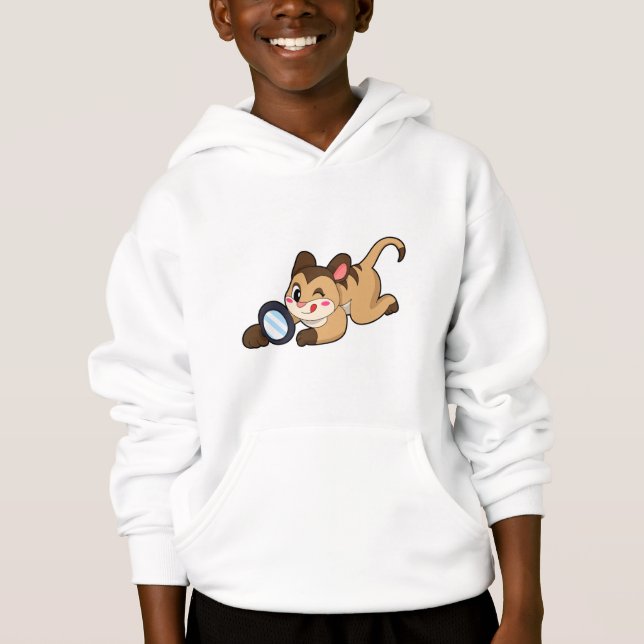 Meerkat mit Zierglas Hoodie (Vorderseite)