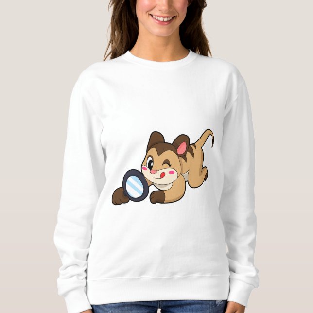 Meerkat mit Zierglas Sweatshirt (Vorderseite)