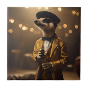 "Meerkat Mondlicht: Ein Crooners Ständchen" Fliese