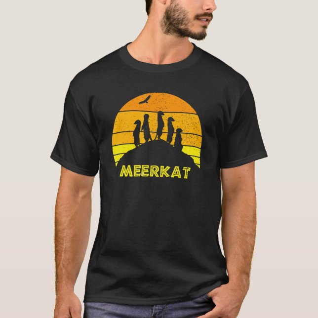 Meerkat Mongoose Kalahari Wüste Sunset Safari Afra T-Shirt (Vorderseite)