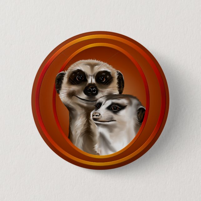 Meerkat Paar-Knöpfe Button (Vorderseite)