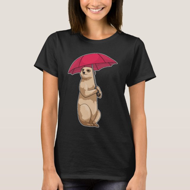 Meerkat Rain Umbrella T-Shirt (Vorderseite)