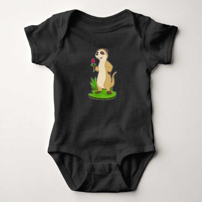 Meerkat Rose Blume Baby Strampler (Vorderseite)