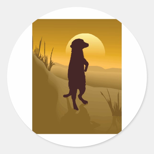 Meerkat Runder Aufkleber (Vorderseite)