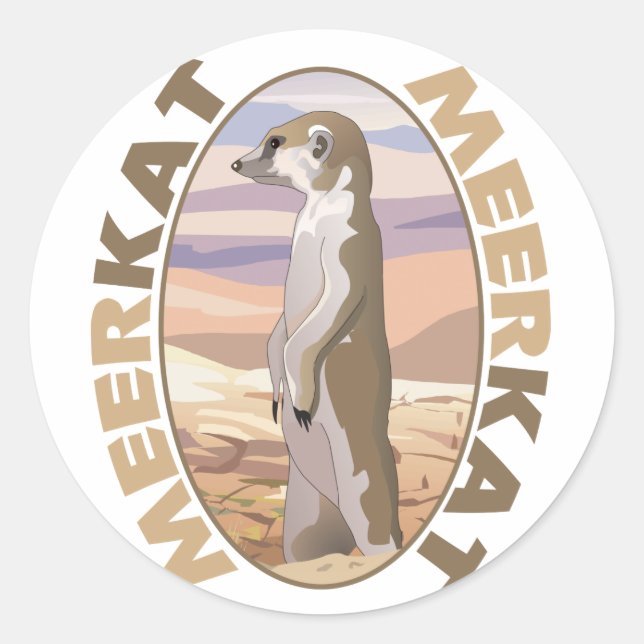 Meerkat Runder Aufkleber (Vorderseite)