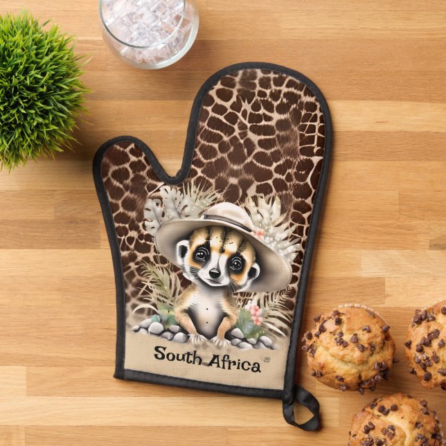 Meerkat Safari Dschungelzoo Tierzuchtküche Ofenhandschuh (Oben unten)