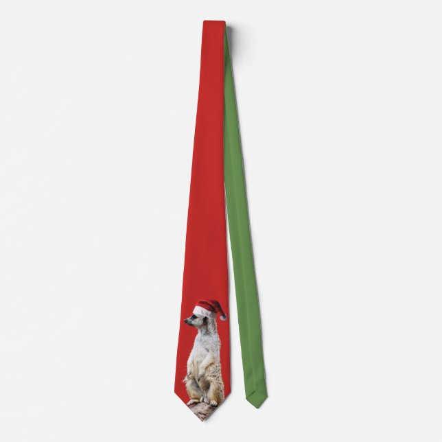 Meerkat Santa Claus Krawatte (Vorderseite)