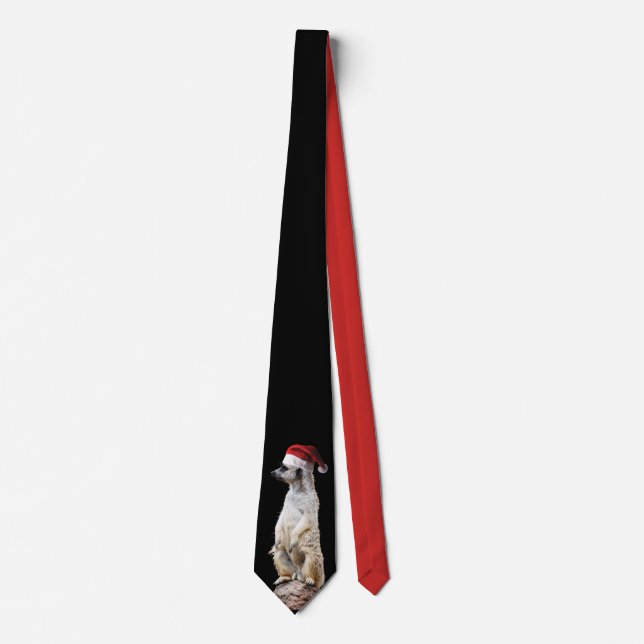 Meerkat Santa Claus Krawatte (Vorderseite)