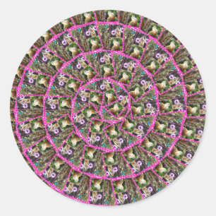 Meerkat Spiral Abstrakte Muster, Runder Aufkleber