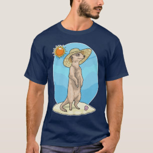 Meerkat Strand Strohhut Sommer T-Shirt
