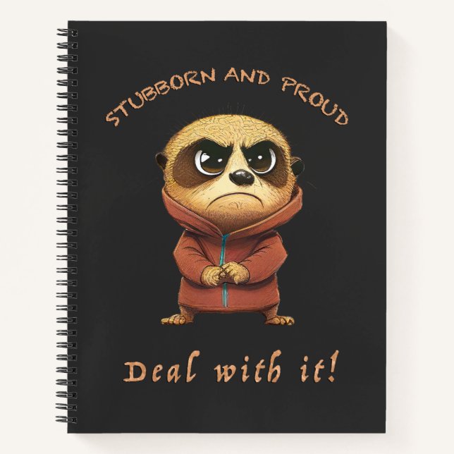 Meerkat Stubborn kümmert sich um Niedliches, wunde Notizbuch (Vorderseite)