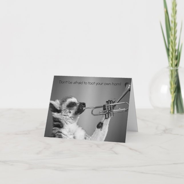 Meerkat Trumpet Player Glückwunschkarte Karte (Vorderseite)
