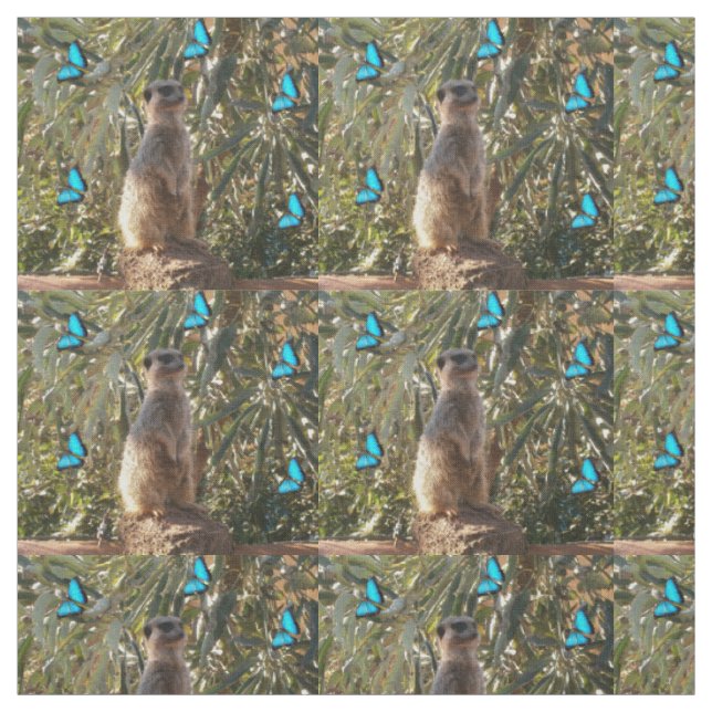 Meerkat und blaue Schmetterlinge, Stoffe (Muster)