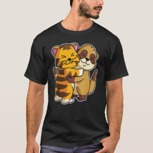 Meerkat und Tiger Niedliche Tiere für weibliche Ti T-Shirt