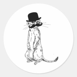 Meerkat unter Abdeckung Runder Aufkleber