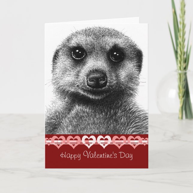 Meerkat Valentinsgruß-Karte Feiertagskarte (Vorderseite)