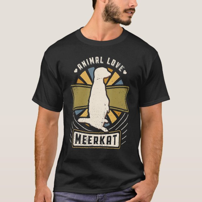 Meerkat Vintag Classic Retro Animal T-Shirt (Vorderseite)