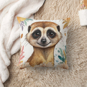 Meerkat Vintag Floral Print Kissen