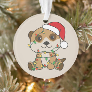 Meerkat Weihnachten Winter Tiere Urlaub Meerkats Ornament