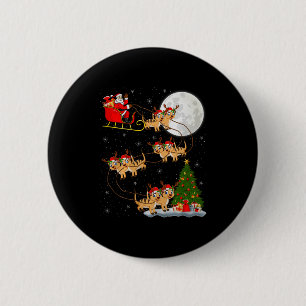 Meerkat Weihnachtsmann Schlitten Fliegend Lustig M Button