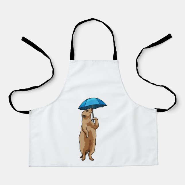Meerkat with Umbrella Schürze (Vorderseite)