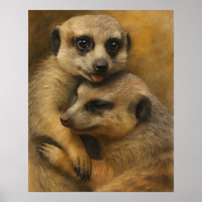 Meerkat-Zuneigung Poster (Vorne)