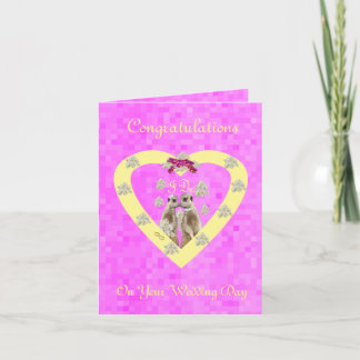 Meerkats an ihrem Hochzeitstag, Glückwünsche Karte