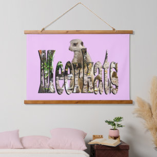 Meerkats, Holztäfelung Wandteppich Mit Holzrahmen