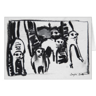 Meerkats Kriegtanzen - Kunstkarte